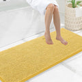 Smiry Luxury Chenille Bathroom Rugs 59x20, Extra Soft and Absorbent Shaggy Bath Mat, Machine Washable, Non-Slip Plush Carpet Runner for Tub, Shower, and Floor, Home Decor Accessories, Yellow by Smiry