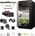 Spider Farmer G3000 Grow Tent Kit Complete 3x3x6ft, 300W Dimmable Bar Style LED Grow Lights 36"x36"x70" Tent Kit 4" Ventilation System with GGS Controller by SpiderFarmer