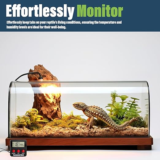 Digital Reptile Thermometer and Humidity Gauge Remote Probes – Terrarium Reptile Hygrometer Thermo Humidor Tank Cage Incubator Brooder Indoor Outdoor - Image 5