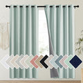 NICETOWN 100% Absolutely Blackout Linen Curtains with Thermal Insulated Liner, Seafoam Green, 62" Wide, 72" Length Energy Saving Curtains for Playroom 2 Panels Set, Vertical Blinds by NICETOWN
