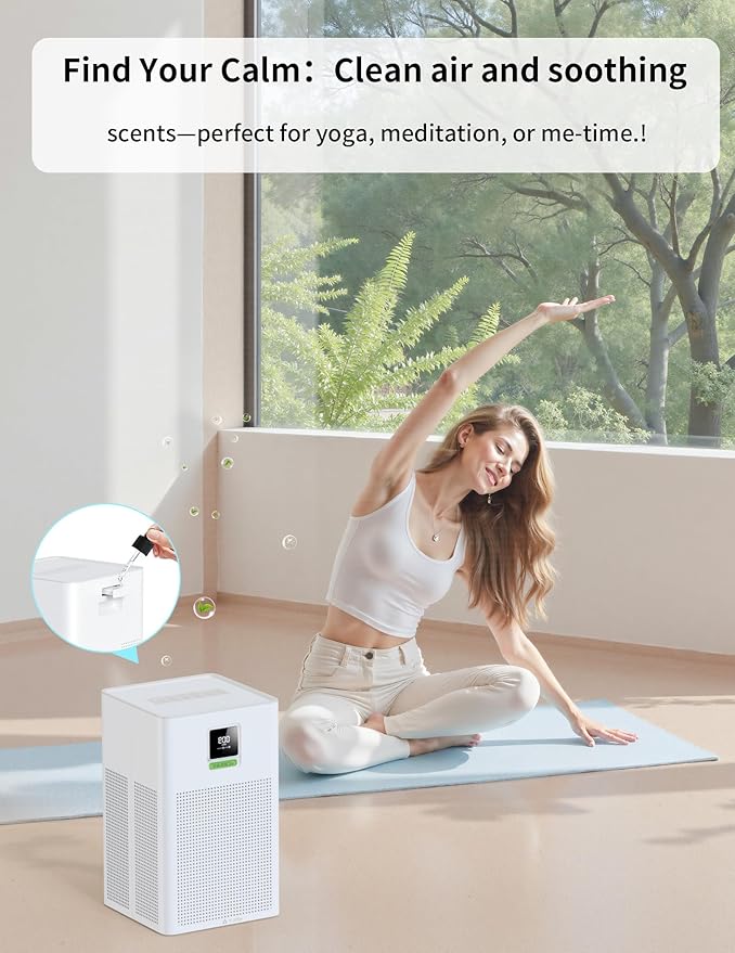 Matter Certified Air Purifier with H13 Filter, Compatible with Alexa Google Home Apple HomeKit, Large Room Coverage 1937 ft²/hr, Washable Pre-Filter, Eco Mode, PM2.5 Monitor, Sleep Mode - Image 8