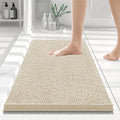 Smiry Luxury Chenille Bathroom Rugs 24x16, Extra Soft and Absorbent Shaggy Bath Mat, Machine Washable, Non-Slip Plush Carpet Runner for Tub, Shower, and Floor, Home Decor Accessories, Sand by Smiry