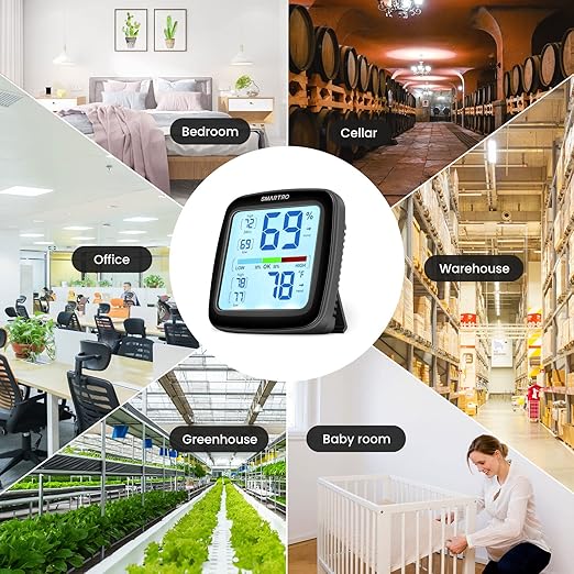 SMARTRO SC42 Professional Digital Hygrometer Indoor Thermometer Room Humidity Gauge Pro Accuracy Calibration 2 Pieces (2) - Image 7