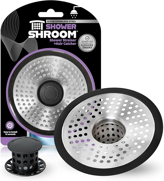 ShowerShroom SHSULT755 Ultra Revolutionary Shower Hair Catcher Drain Protector, No Size, Stainless by ShowerShroom
