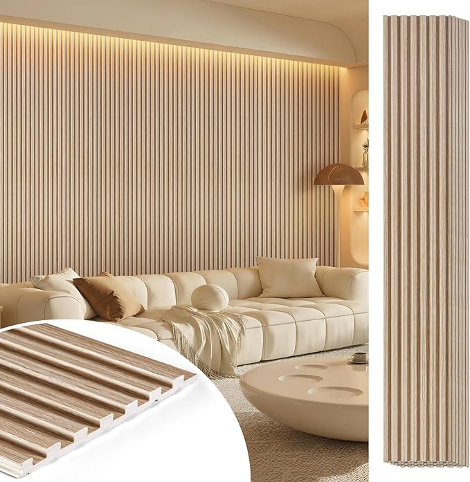 96 * 6 8-Pack WPC Solid Interlocking Grille,White Oak by LARWORKS