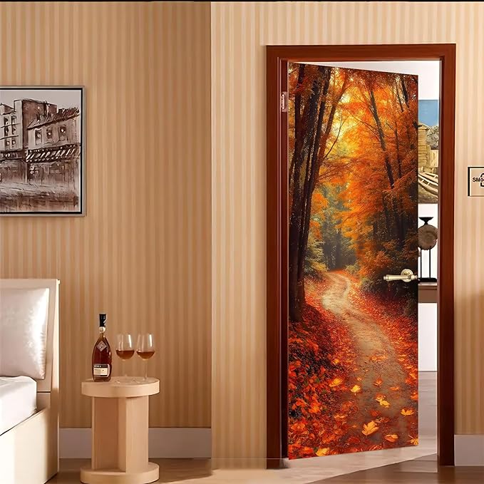 3D Door Decals Stickers, Peel Stick Wall Murals Vinyl Wallpaper Self-Adhesive Mural Door Covers Decorative for Furniture Home Decor Wrinkle-Resistant Waterproof - Image 7