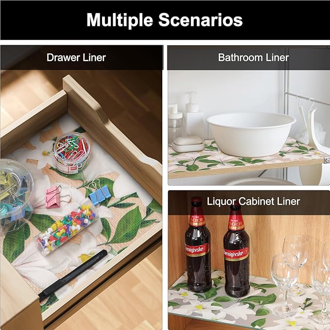 Cooyes Shelf Liner – Premium Non-Adhesive Cabinet & Drawer Liner for Kitchen – Waterproof Shelf Paper with Modern Pattern – Durable EVA Cabinet Mat – Easy to Cut （17.5" W x 360" L） - Image 8