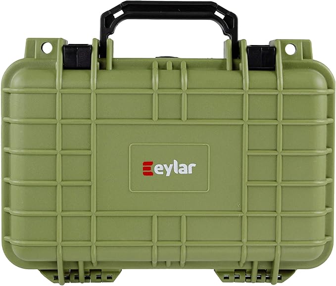 Eylar Protective Gear and Camera Hard Case Waterproof Dry Box with Foam 11.6 Inch 8.3 Inch 3.8 Inch (OD Green) by Eylar