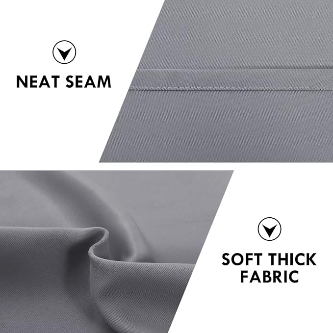 DWCN Blackout Curtains for Bedroom – Rod Pocket Thermal Insulated Noise Reducing Noise Reducing Drapes for Living Room, W 60 x L 63 Inch, 2 Panels, Grey - Image 6