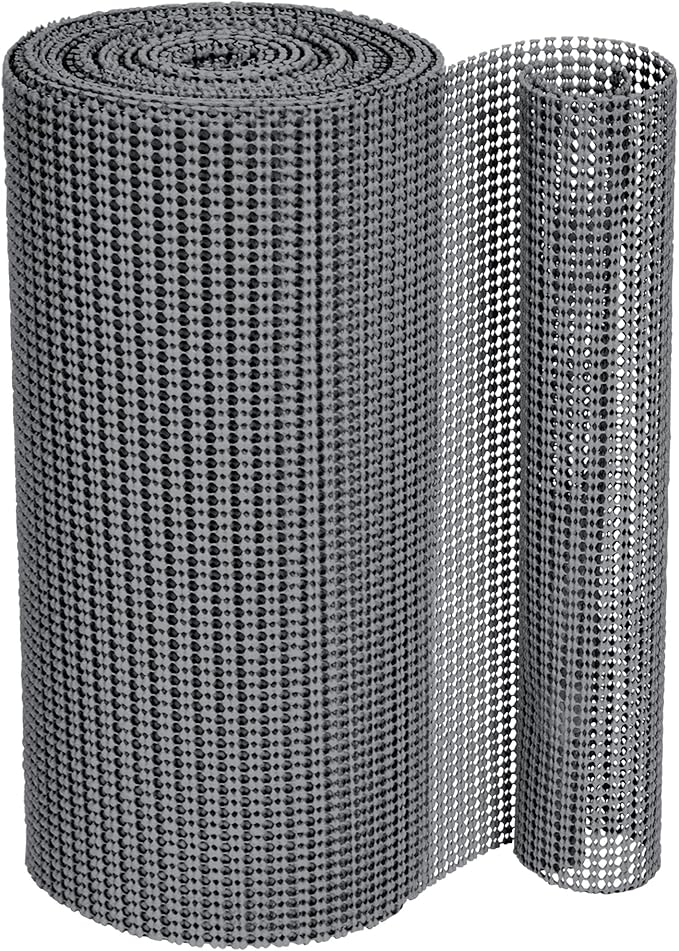 Smart Design Classic Grip Shelf Liner – 12in x 20ft – Non-Adhesive Drawer Liner with Strong Grip Helps Protect and Personalize Your Home Organization and Storage – Graphite Gray - Image 2