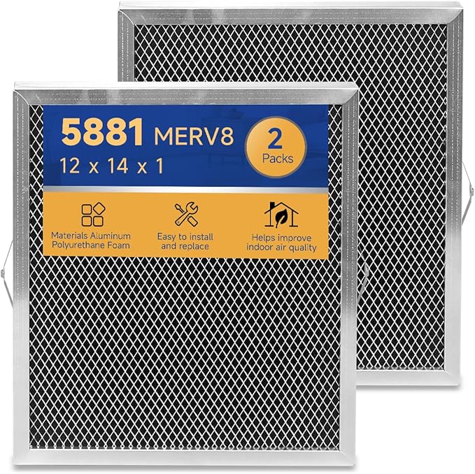5881 Dehumidifier Filter MERV 8 Washable Compatible with Whole-House Dehumidifiers Models E100 E080 8192A and Dehumidifying Ventilator 8192A Replacement Filter 2 Packs by Unknown