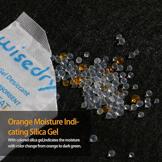 wisedry 5 Gram [60 Packs] Food Grade Silica Gel Packs Rechargeable Desiccant Dehumidifiers Pouches with Color-Indicating Beads Reusable Moisture Absorbers for Food Storage - Image 7