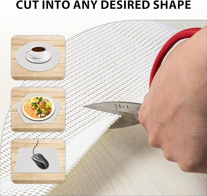 Shelf Liners for Cabinets-Drawer Liner Cabinet Liners for Shelves Kitchen,Non-Adhesive,Non-Slip,Grayish White,12 x 48 inch - Image 2