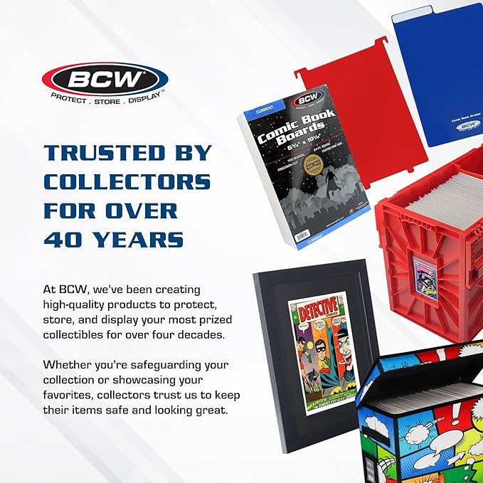 BCW Short Comic Book Bin | Holds 150 Comics | Stackable Plastic Storage | Acid-Free Organizer | Black, 5 Pack - Image 8