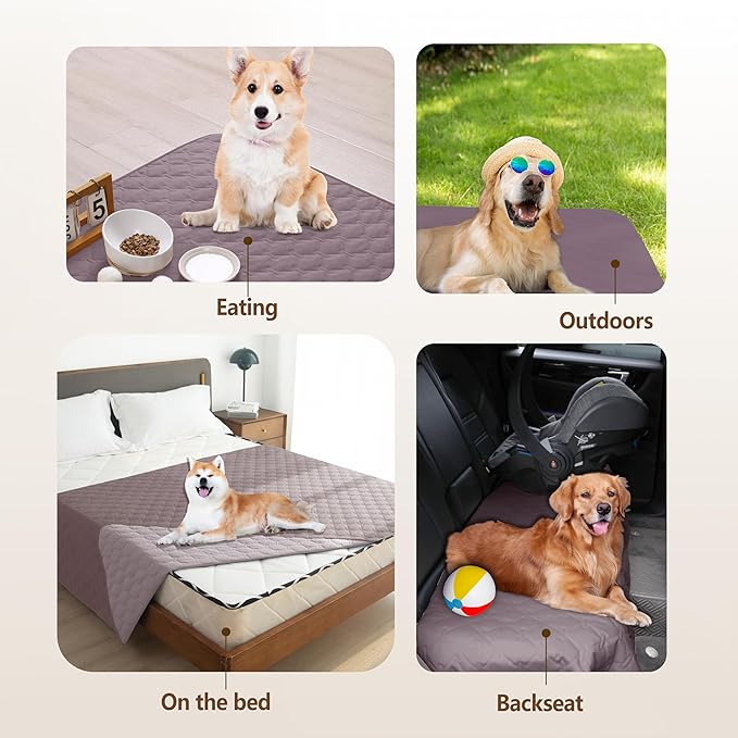 gogobunny 100% Double Sided Waterproof Dog Blanket Soft Pet Bed Cover Reversible Protect Furniture Couch Sofa Car for Puppy Large Dog Cat (Dark Sea Fog/Light Sea Fog, 68x82 Inch (Pack of 1)) - Image 9
