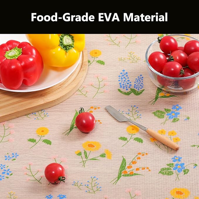 INNOLITES Shelf Liners for Kitchen Cabinets Non-Adhesive Drawer Liner with Floral, Waterproof Durable Easy to Clean, for Refrigerator, Shelves (Colorful Floral, 11.8" x 360") - Image 5