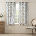 jinchan Lined Linen Floral Curtains for Living Room, 63 Inch Length Printed Flower Farmhouse Patterned French Country Back Tab Blue Window Drapes Set Privacy Bedroom Curtains, 2 Panels by JINCHAN