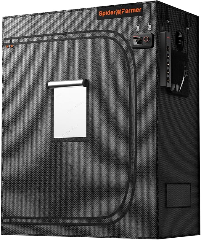 Spider Farmer 4x2 Grow Tent 2025 New, 48"x24"x60", with Hook for Controller and Power Strip, Enlarged View Window, 1680D Thicken Mylar Canvas for Indoor Hydroponic Growing for SF2000, SE4500, G4500 by SpiderFarmer