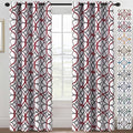 H.VERSAILTEX Blackout Curtains 84 inch Length 2 Panels Set Thermal Curtains & Drapes Window Treatment Noise Reducing Geometric Modern Grommet Living Room Curtains for Bedroom - Burgundy and Gray by HVERSAILTEX