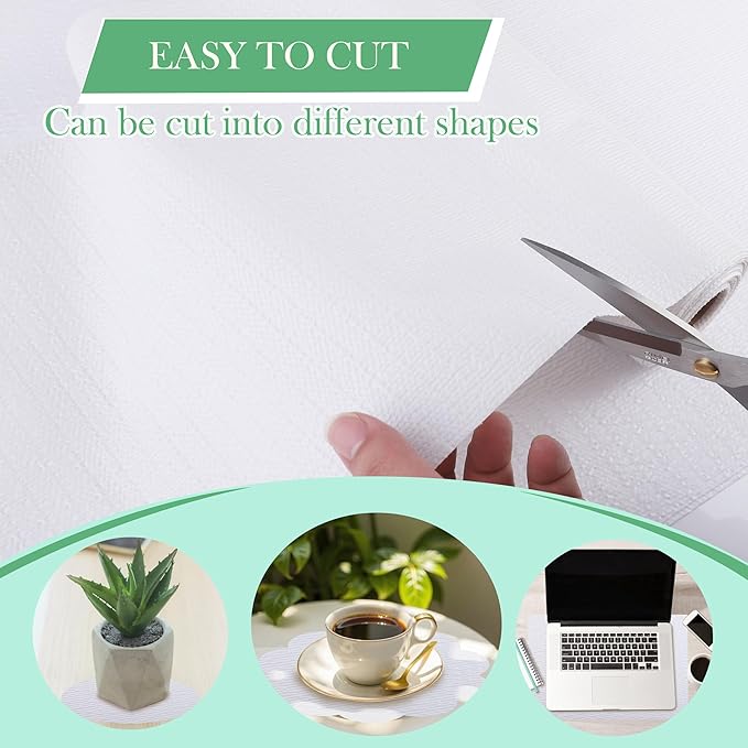 Cabinet Shelf Liner 11 Inch Wide X 20 Ft Non-Adhesive Non-Slip Drawer Liner for Kitchen Cabinet Easy to Install & Cut Shelf Paper for Shelves Waterproof Oil-Proof Strong Grip Refrigerator Liner - Image 4