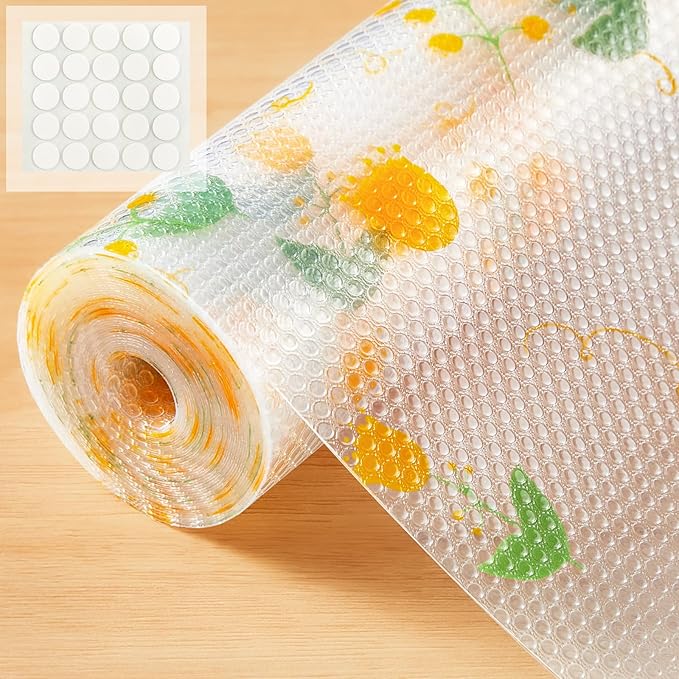 Beautysaid Shelf and Drawer Liner for Kitchen Cabinet, EVA Non-Adhesive Waterproof Shelf Paper, Non Slip Decorative Grip Shelves Liners for Dresser Pantry Bathroom Refrigerator (Floral,18 in x 10 FT) by Beautysaid