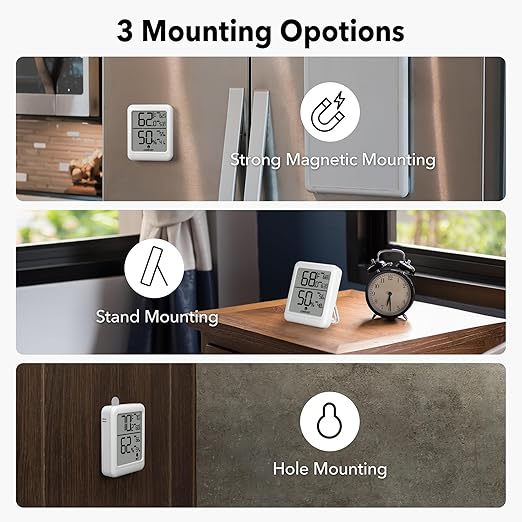 BN-LINK Bluetooth Hygrometer Thermometer,Indoor Temperature Humidity Monitors, Digital Humidity Meter with App Control for Home Baby Room Terrarium Incubator Greenhouse(2 Pack) - Image 4