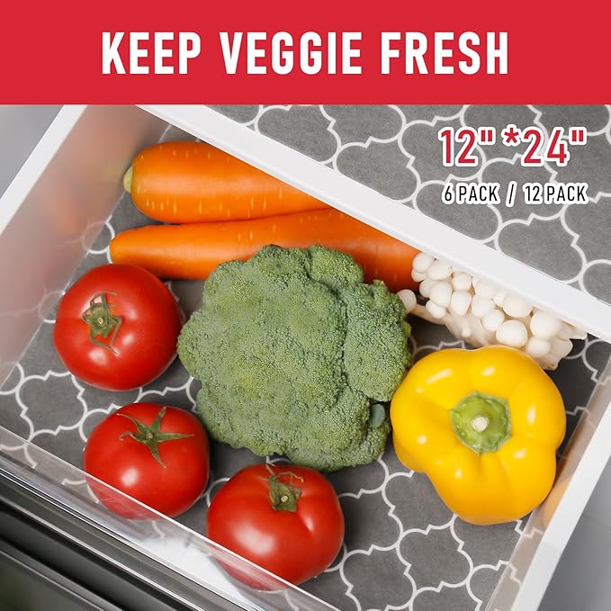 Cooyes Drawer Liner for Shelf and Refrigerator, 2 in 1 Fridge Drawer Liners & Fresh mats for Glass Shelves Bins, BPAfree Absorbent Cloth Material - Keep Produce Fresh Longer - Image 4