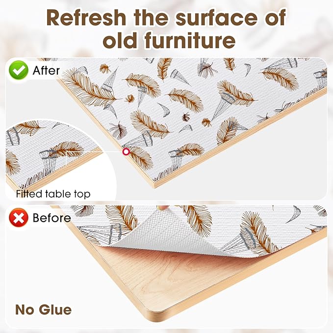 Drawer and Shelf Liner, Non-Slip Kitchen Cabinet Liners Non-Adhesive Thick Strong Grip Waterproof Washable Mats Protect Dresser Shelves Cupboard Bathroom Cabinets, Feather, 12 in X 10 FT - Image 8