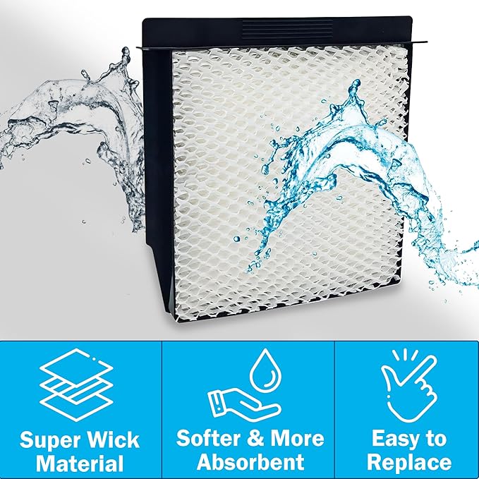 HQRP 2-Pack 1040 Wick Humidifier Filters Compatible with Essick Air AIRCARE 3D6-100, 5D6-700, 7D6-100, B23-710, B23-810, D46-720, CM330ABLK, CM330AWHT, MA0300, MA0500, E27000, E35000 Humidifiers - Image 3