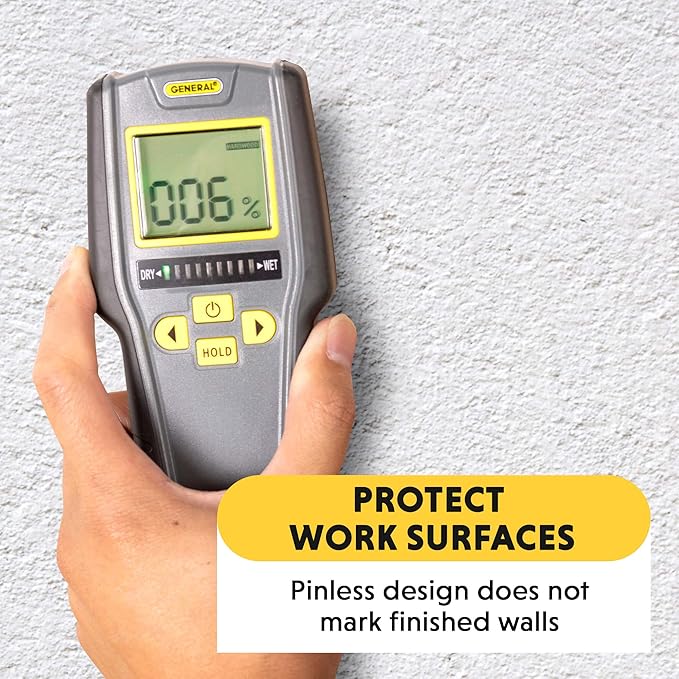General Tools Digital Moisture Meter MMD7NP - Humidity Sensor- Pinless and Non-Invasive - Image 2