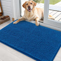 OLANLY Dog Door Mat for Muddy Paws 36x24, Absorbs Moisture and Dirt, Absorbent Non-Slip Washable Doormat, Quick Dry Chenille Mud Mat, Entry Indoor Entryway Carpet for Inside Floor, Deep Navy Blue by OLANLY