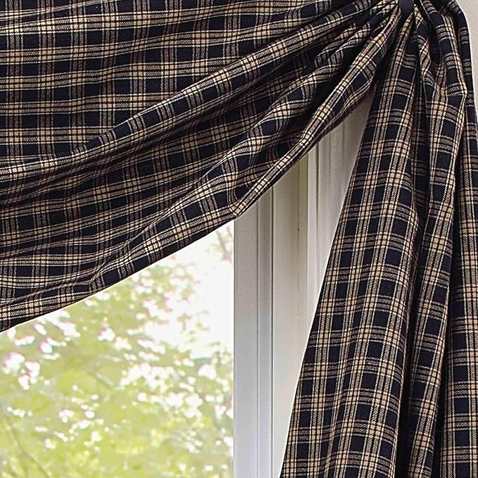 Park Designs Fishtail Swag Curtains - Sturbridge Black, 145" x 25" | Extra Long Window Scarf | 100% Cotton | Primitive & Traditional Home Decor - Image 7