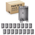 (16 Pack) Plastic Electrical Box, Shallow Remodel Box, 8 Cubic Inch Grey Outlet Box, Single Gang Old Work Junction Box, Length 4.25'', Width 2.4'', Depth 1.24'', Solid PVC Construction, ETL Listed by AirmontProducts