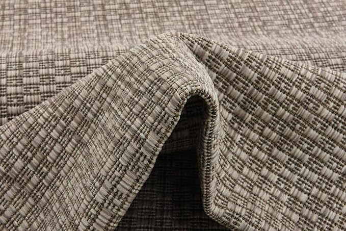 Unique Loom Collection Casual Transitional Solid Heathered Indoor/Outdoor Flatweave Area Rug (2' x 6' 1" Runner, Beige/Ivory) - Image 8