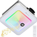 Bathroom Exhaust Fan with Bluetooth Speaker, 230 CFM 1.0 Sone Bathroom Exhaust Fan with Light, 3 Dynamic Light, 7 LED Color, 3 Color Temperatures, Nightlight,Remote, Easy Install (White) by FocusonKitchenBathroom