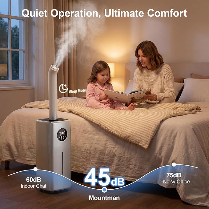 21L/5.5Gal Humidifiers for Bedroom,Humidifier Large Room with 2000ml/h High Output,Top Fill,24H Runtime, Cover up to 3000ft²,Remote Control Whole House Cool Mist Humidifier for Home,Office,Plants - Image 4