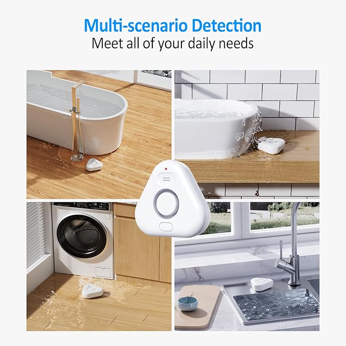 Stechro Upgraded Water Leak Detector, 0-120dB Water Sensor Alarm, IP66 Water Leak Detectors for Home with Water Leakage/Drip Detection Modes, Avoid Flooding in Basement Bathroom Kitchen Toilet Laundry - Image 7