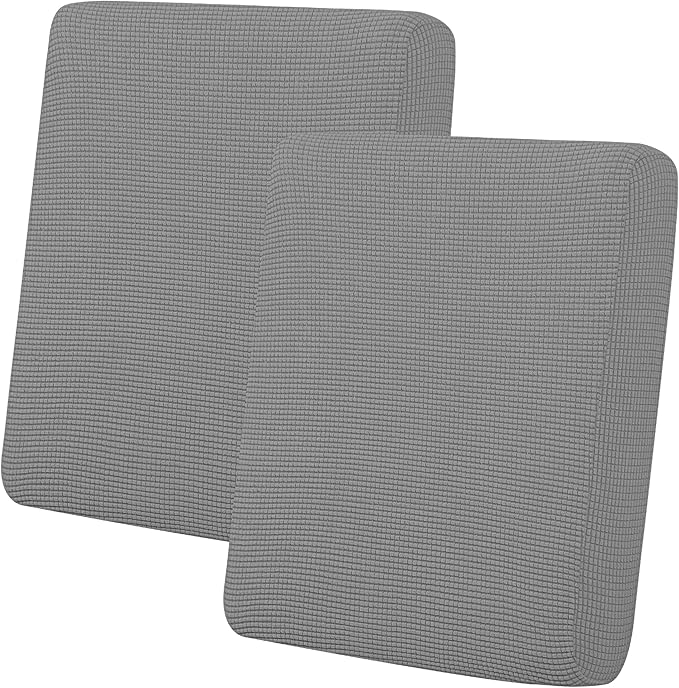 Easy-Going Stretch Individual Loveseat Couch Cushion Cover Sofa Cushion Furniture Protector Sofa slipcover Soft Flexibility with Elastic Bottom (2-Piece Loveseat Cushion Cover, Light Gray) by Easy-Going