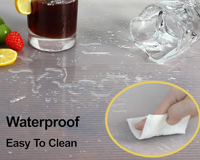 Shelf Liners for Kitchen Cabinets 15 Inch Wide X 20 Ft No Slip Waterproof Cabinet Drawer Shelves Liner Non Adhesive Clear Liner for Refrigerator Pantry Cupboard Closet Kitchen Bathroom - Image 3