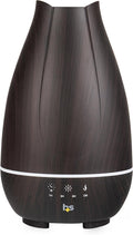 HealthSmart Essential Oil Diffuser, Cool Mist Humidifier and Aromatherapy Diffuser with 500ML Tank Ideal for Large Rooms, Adjustable Timer, Mist Mode and 7 LED Light Colors, Brown by HealthSmart