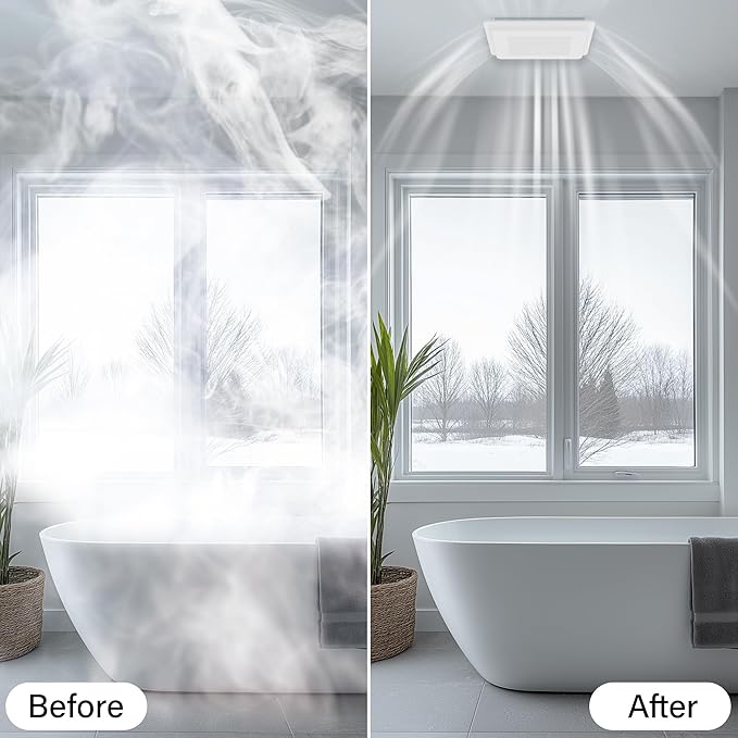 2 In 1 Bath Fan With LED Light, 25W Ceiling Mount Ventilation Fan and Light Combo for Bathroom and Home, 100CFM, 120V, 1000LM, 5CCT Seletable, Dimmable & Wet Rated, ETL Certified - Image 6