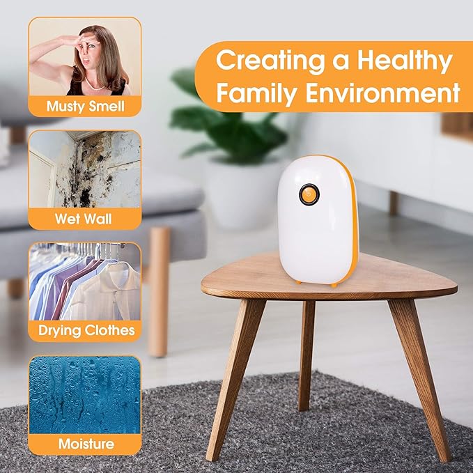 Dehumidifier for Home 37 OZ(1100ml) Water Tank with Auto Shut Off,430 Sq.ft Mini Small Portable Quiet Dehumidifier for Closet Basement Bedroom Bathroom Garage Wardrobe RV - Image 4