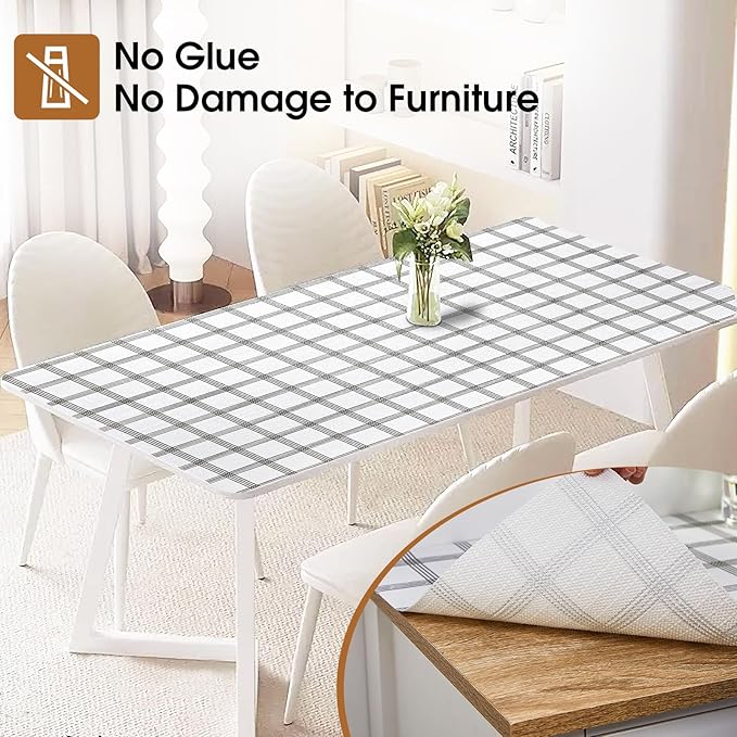Beautysaid Shelf and Drawer Liner for Kitchen Cabinet, Non Adhesive Non Slip Shelf Paper Waterproof Washable Thickened for Dresser Pantry Shelve Bathroom Protector Liner(Plaid,23.6 in x 10 FT) - Image 5