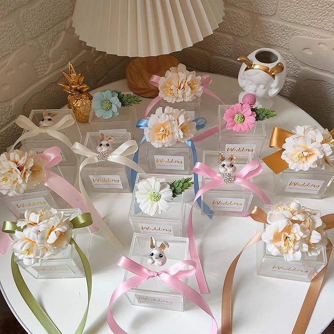 Small Acrylic Box Clear Square Cube 2 Packs Plastic Display Boxes with Lid Jewelry Storage Organize Containers - Image 7
