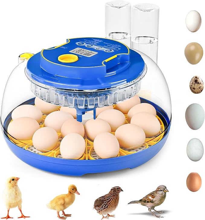 18-36 Eggs Incubators for Hatching Eggs with Automatic Egg Turning and Humidity Control, for Chicken, Duck, Quail, Goose, Parrot Eggs - 360° View for Farm, Classroom, Home Use by Unknown