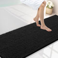 Smiry Luxury Chenille Bathroom Rugs 70x24, Extra Soft and Absorbent Shaggy Bath Mat, Machine Washable, Non-Slip Plush Carpet Runner for Tub, Shower, and Floor, Home Decor Accessories, Black by Smiry
