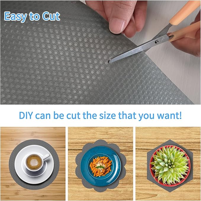 Bloss Shelf Liners, Non Adhesive EVA Drawer Mat Liners Roll for Bathroom, Kitchen, Desks, Deco Shelves 12×59 inch-Grey - Image 6