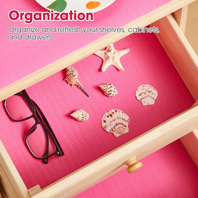Drawer and Shelf Liner, Non-Slip Kitchen Cabinet Liners Non-Adhesive Thick Strong Grip Waterproof Washable Mats Protect Dresser Shelves Cupboard Bathroom Cabinets, Fuchsia, 18 in X 20 FT - Image 7