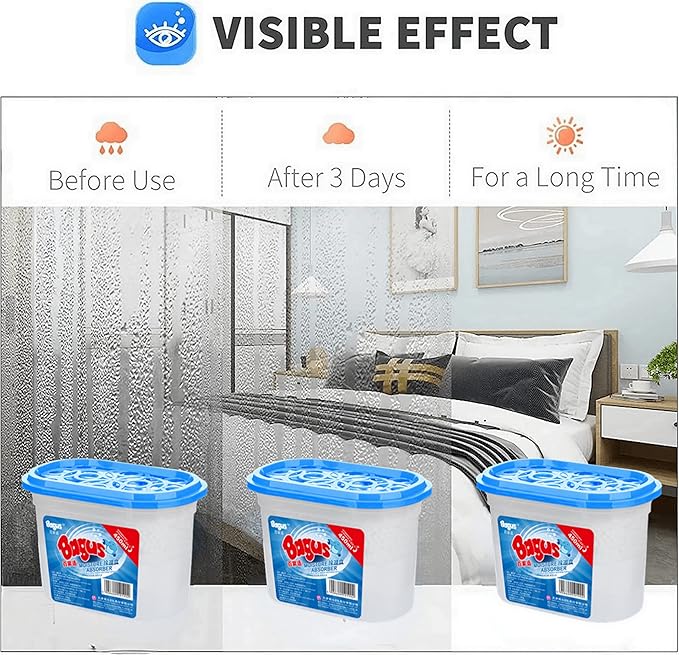 Moisture absorbers Boxes (8 Pack) - 10.5 Oz, Dehumidification Box, Moisture Absorber for Closet, Bathroom, Storage, Kitchens, Basement, Laundries, Spaces, Studies, Car, Boats, RVs, Boat. - Image 5