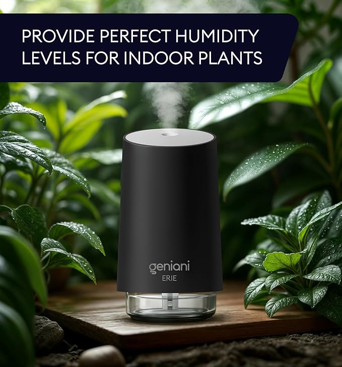GENIANI Portable Small Cool Mist Humidifier – USB Powered (Not Rechargeable), Compact Desktop Humidifier for Plants, Office, Baby Room – Auto Shut Off & Night Light – Black, 0.25L - Image 5